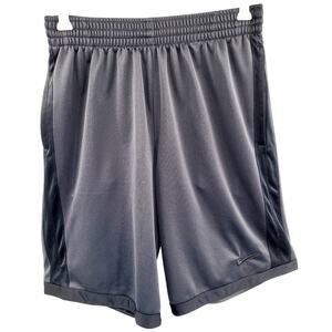 NIKE Black Swoosh Embroidered Logo Side Stripe Pockets Basketball Shorts Men's S